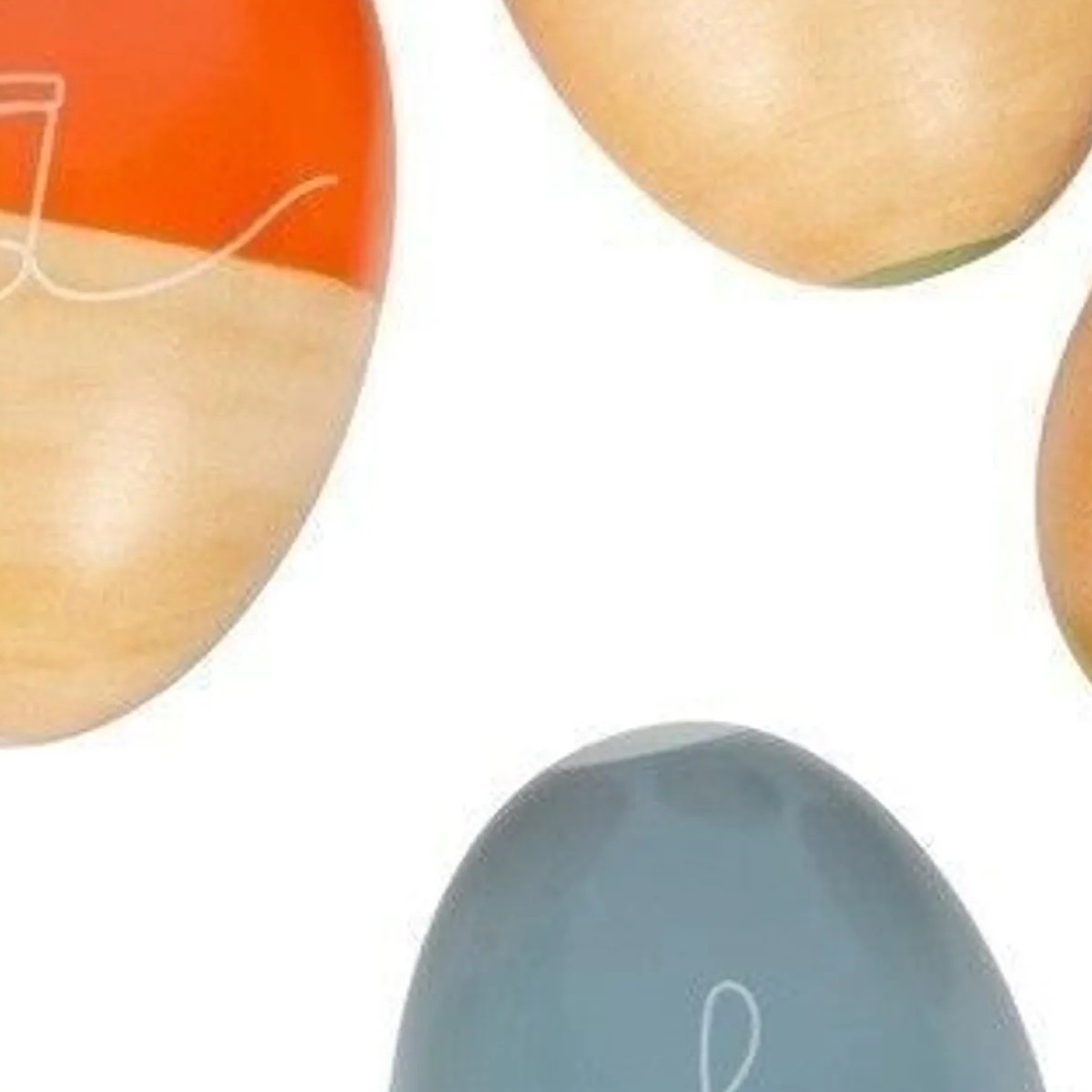 Lot de 5 oeufs en bois